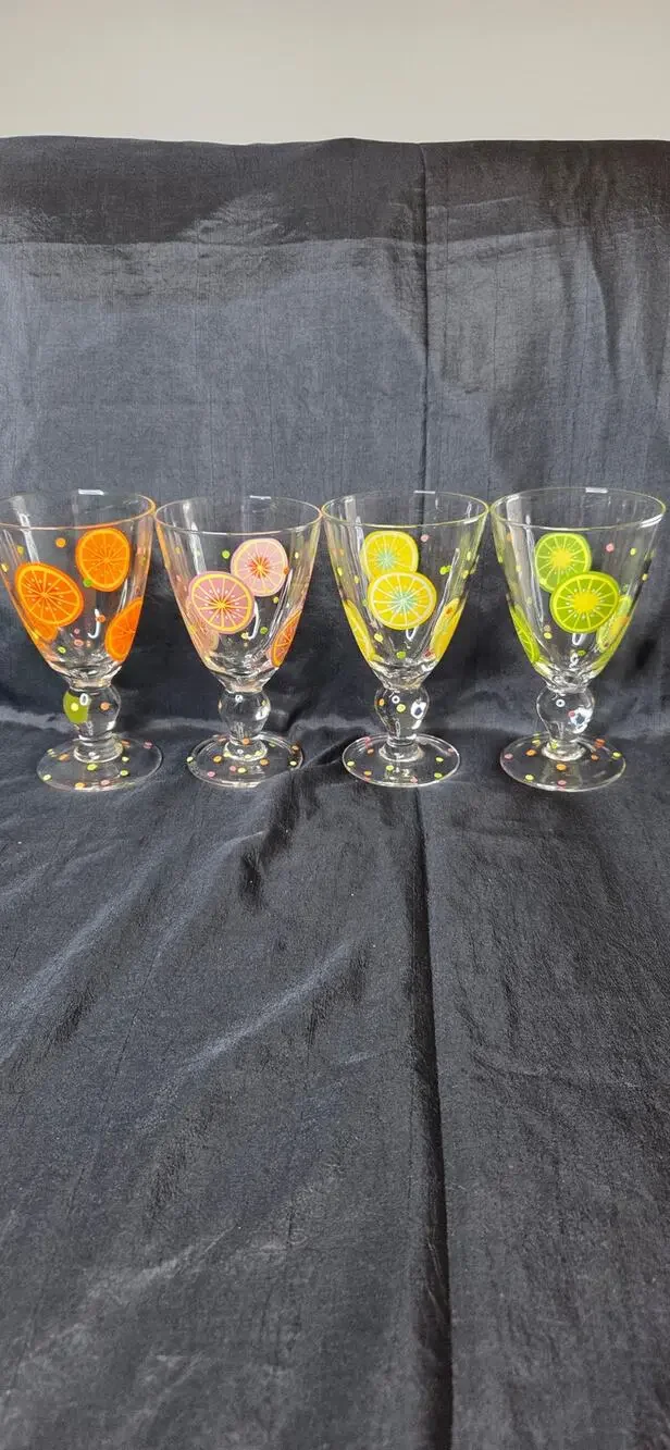 Set of 4 Citrus Slices Goblets